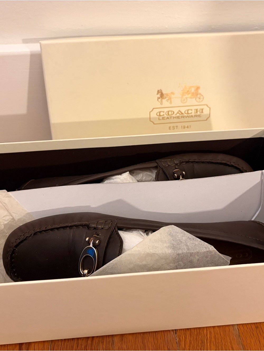 NWT Coach Women’s 8.5 Brown Leather Moccasin Loafers